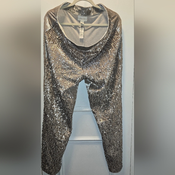 Chico's Pants - Chicos size 2.5 Silver Sequin Pants